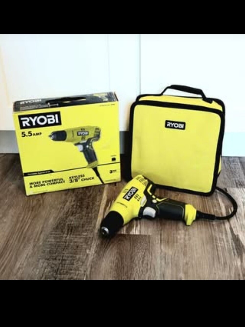 RYOBI 5.5 Amp Corded 3/8 in Variable Speed Compact Drill Driver + Tool Bag. NIB